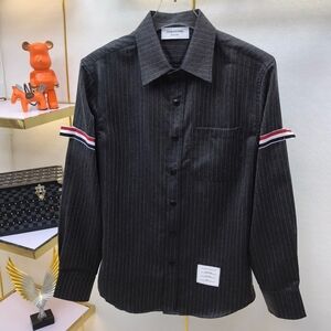 Vertical striped shirt double sleeve webbing shirt